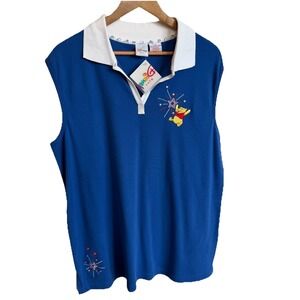 Disney Pooh K-Mart Tank Shirt Women's 1X  Sleeveless Collared Top VTG NWT